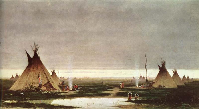 Jules Tavernier Indian camp at dawn china oil painting image